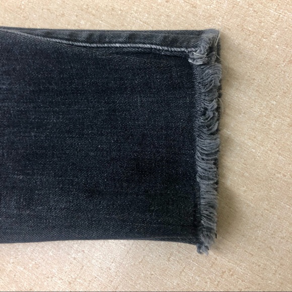Current/Elliot Cropped Skinny Jeans Distressed Hems Faded Black 27 Waist - Picture 11 of 12